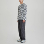 JAJU Men’s Smart Cotton Long Sleeve T-Shirt – Light Navy