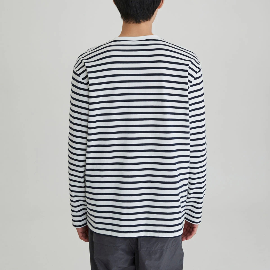 JAJU Men’s Smart Cotton Long Sleeve T-Shirt – Light Navy