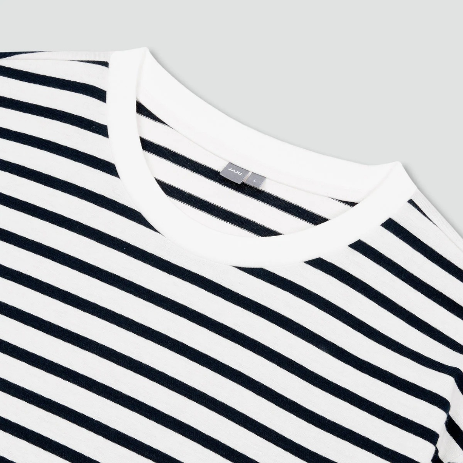 JAJU Men’s Smart Cotton Long Sleeve T-Shirt – Light Navy