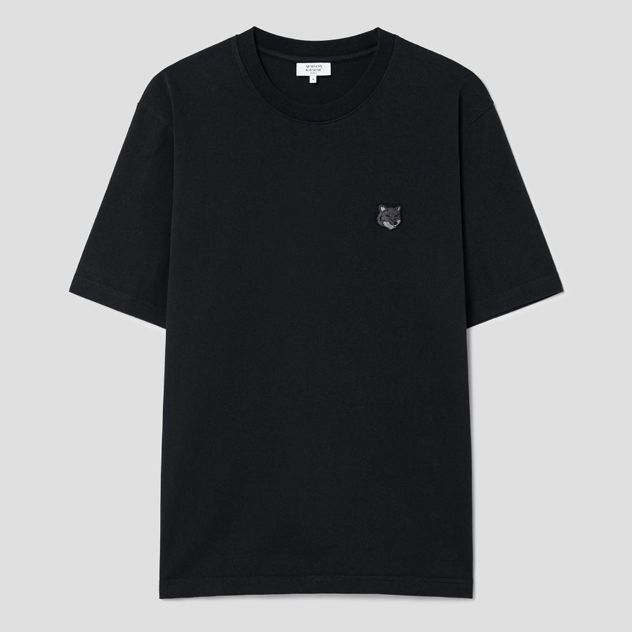 Maison Kitsune Men Bold Fox Head Patch Comfort Tee Shirt - Black