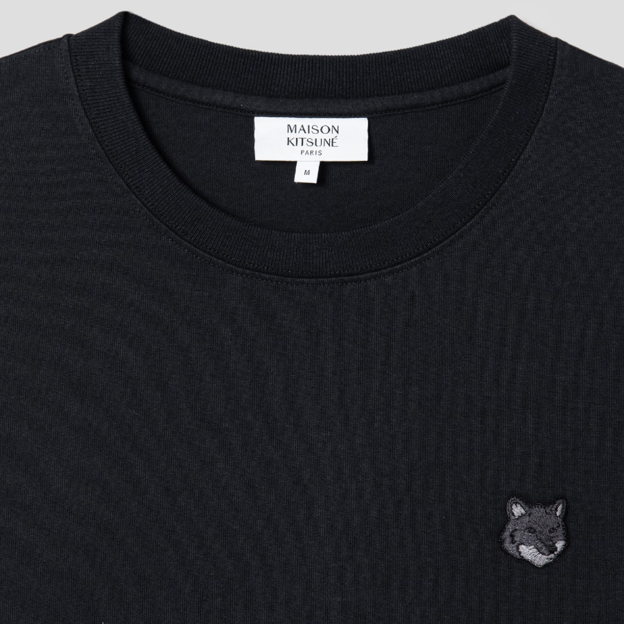 Maison Kitsune Men Bold Fox Head Patch Comfort Tee Shirt - Black