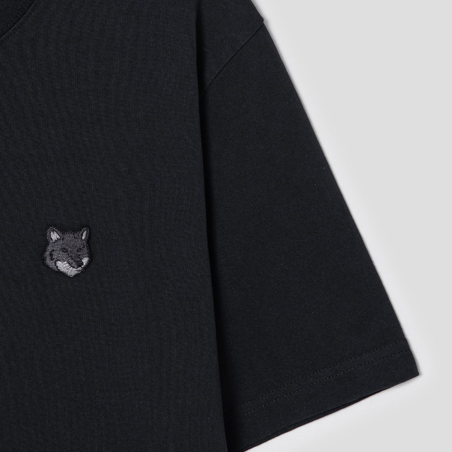 Maison Kitsune Men Bold Fox Head Patch Comfort Tee Shirt - Black