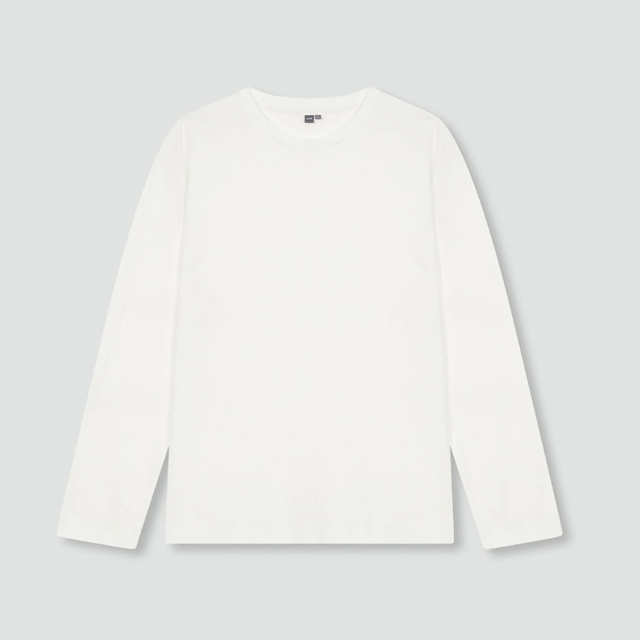 JAJU Men’s Smart Cotton Long Sleeve T-Shirt – White