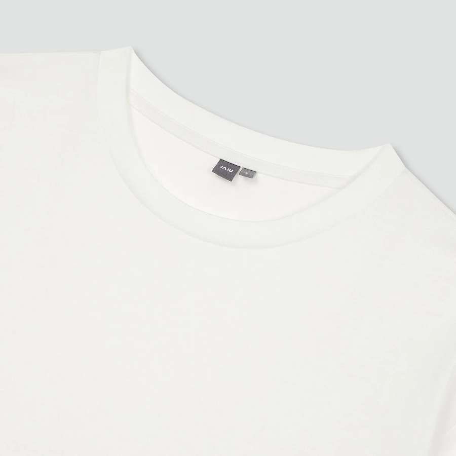 JAJU Men’s Smart Cotton Long Sleeve T-Shirt – White