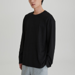 JAJU Men’s Smart Cotton Long Sleeve T-Shirt – Black