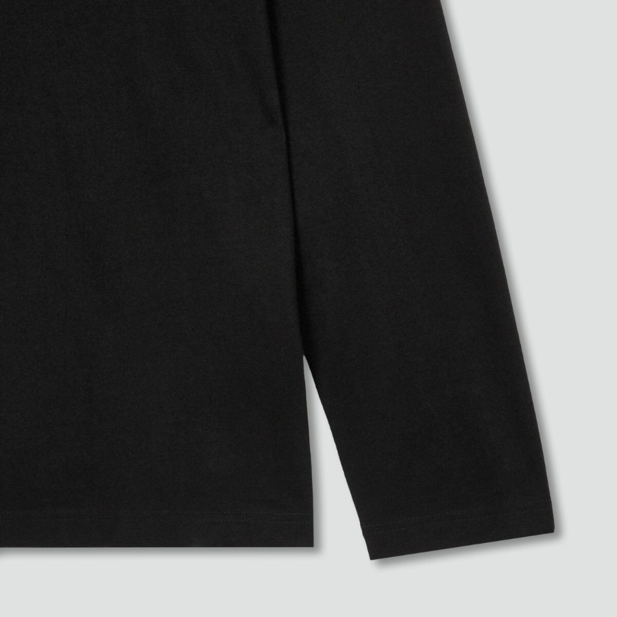 JAJU Men’s Smart Cotton Long Sleeve T-Shirt – Black