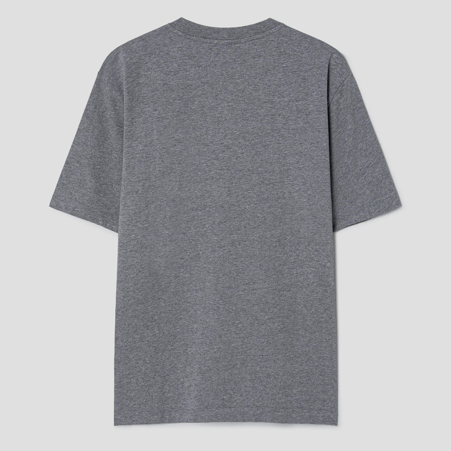 Maison Kitsune Men Bold Fox Head Patch Comfort Tee Shirt - Medium Grey Melange