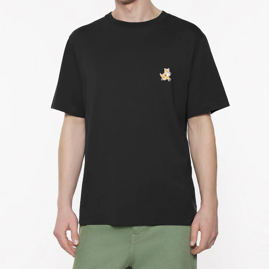Maison Kitsune Men Speedy Fox Patch Comfort Tee-Shirt - Black