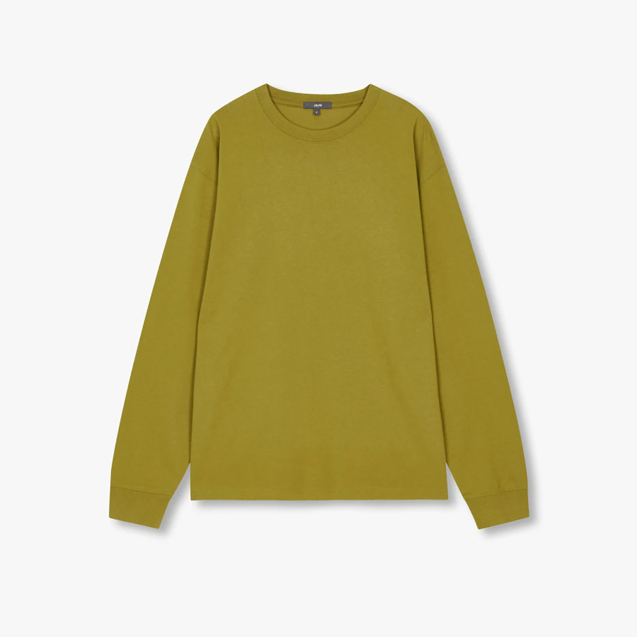 JAJU Unisex Casual Long Sleeve T-Shirt – Olive