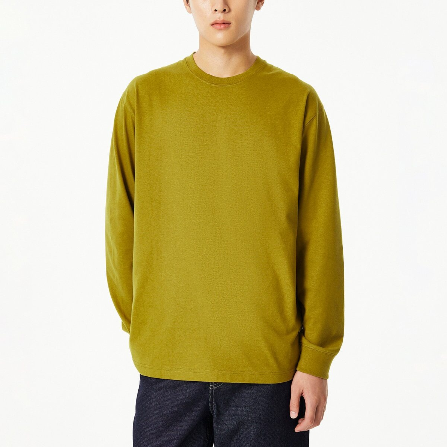 JAJU Unisex Casual Long Sleeve T-Shirt – Olive