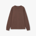 JAJU Unisex Casual Long Sleeve T-Shirt – Brown