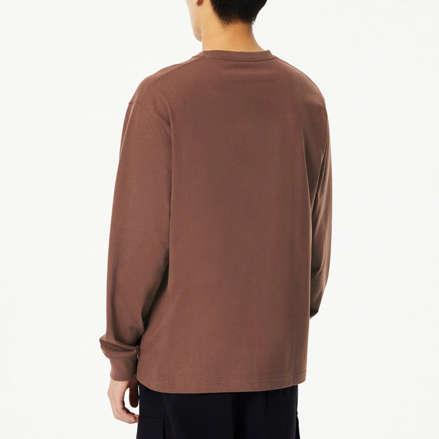 JAJU Unisex Casual Long Sleeve T-Shirt – Brown