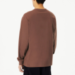 JAJU Unisex Casual Long Sleeve T-Shirt – Brown