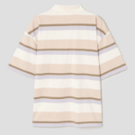 Maison Kitsune Men Striped Ss Oversize Polo - Soft Mauve/Cardamone