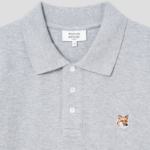 Maison Kitsune Men Fox Head Patch Regular Polo - Light Grey Melange