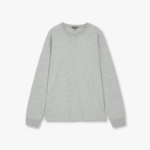 JAJU Unisex Casual Long Sleeve T-Shirt – Melange Grey