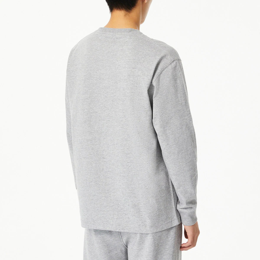 JAJU Unisex Casual Long Sleeve T-Shirt – Melange Grey