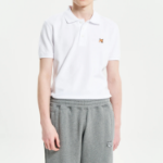 Maison Kitsune Men Fox Head Patch Regular Polo - White