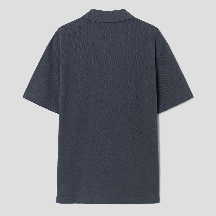 Maison Kitsune [EXCLUSIVE] Men Bold Fox Head Patch Comfort Polo - Slate Grey