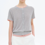 8 seconds Layered Short Sleeve Cardigan — Grey