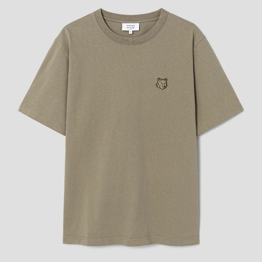 Maison Kitsune Men Bold Fox Head Patch Comfort Tee Shirt - Cardamon