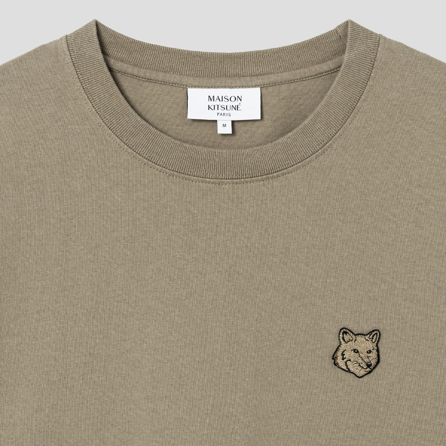 Maison Kitsune Men Bold Fox Head Patch Comfort Tee Shirt - Cardamon