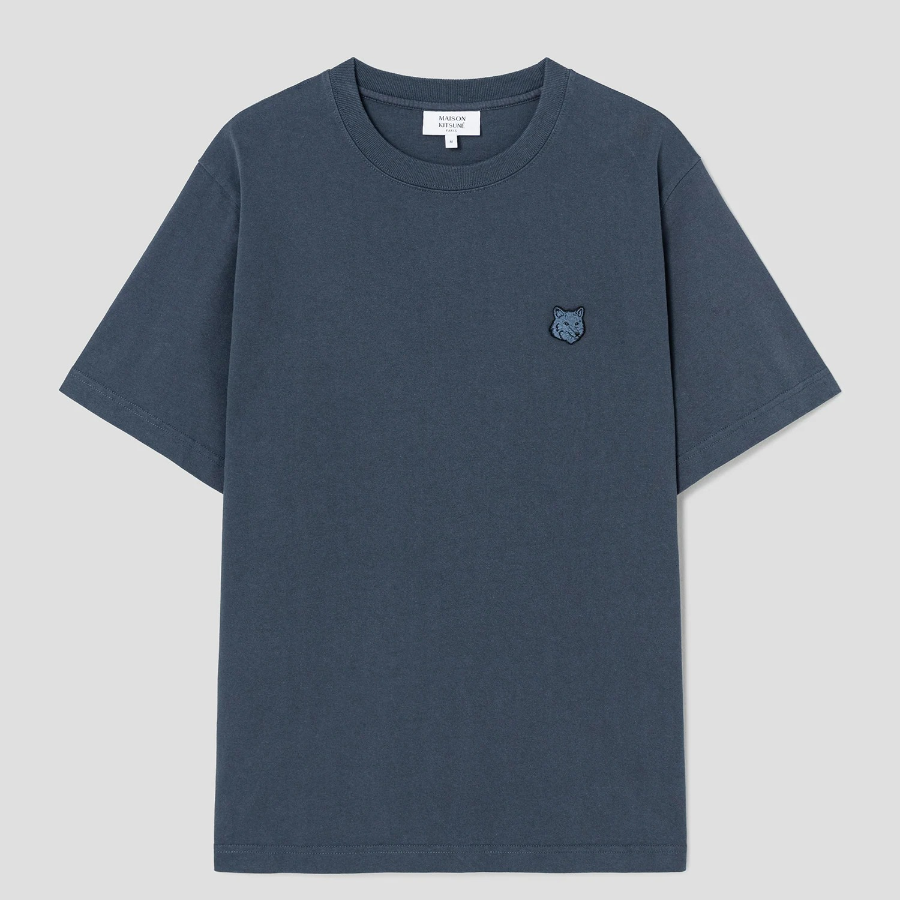 Maison Kitsune [EXCLUSIVE] Men Bold Fox Head Patch Comfort Tee Shirt - Slate Grey