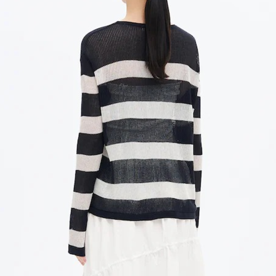 8 seconds Textured Long Sleeve Pullover — Beige