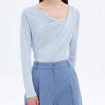 8 seconds Shirring Detail Pullover — Sky Blue