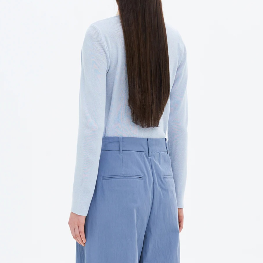 8 seconds Shirring Detail Pullover — Sky Blue