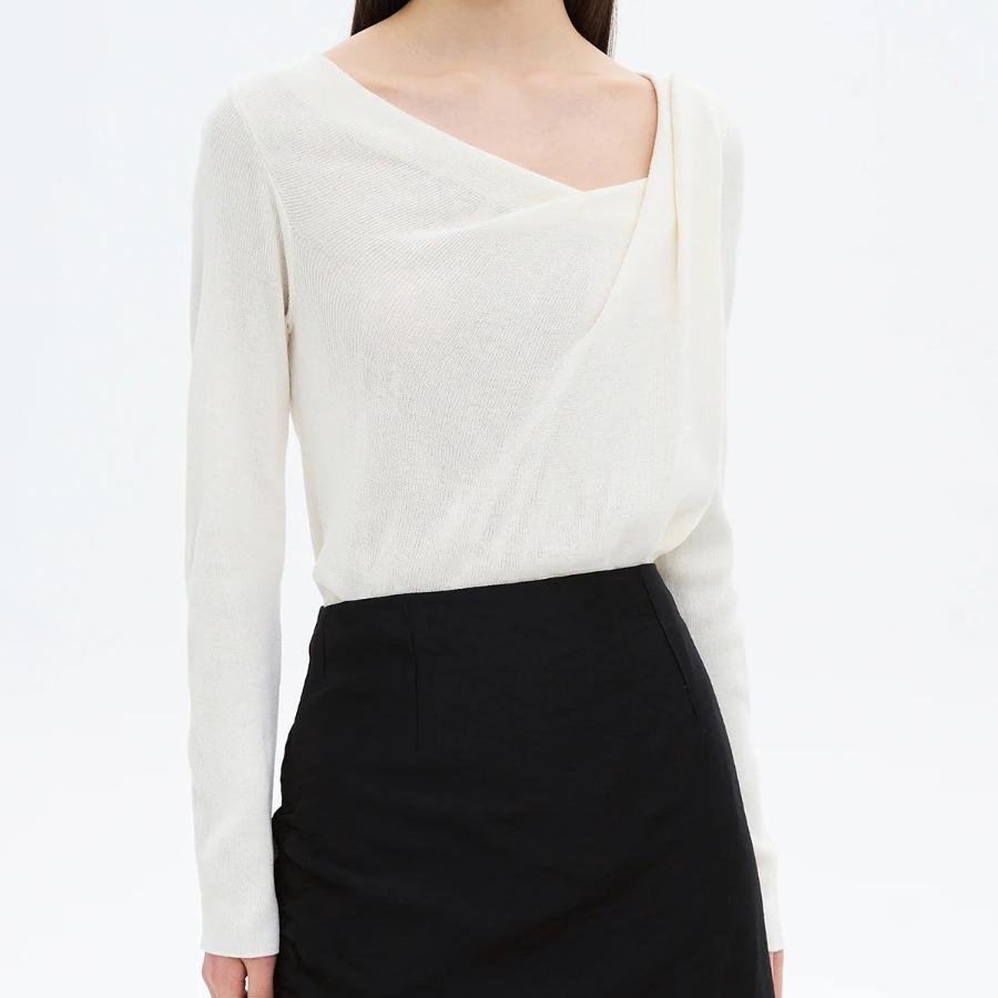 8 seconds Shirring Detail Pullover — Ivory