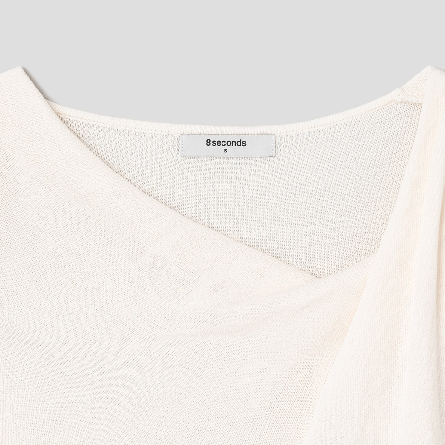 8 seconds Shirring Detail Pullover — Ivory
