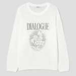 8 seconds Printed Knit Pullover — Ivory