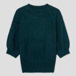 8 seconds Text Embroidery Short Sleeve Pullover — Dark Green