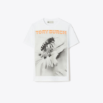 TORY BURCH Printed Cotton T-Shirt – White