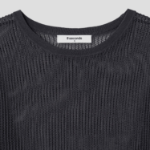 8 seconds Linen Blend Net Round Neck Pullover — Ash