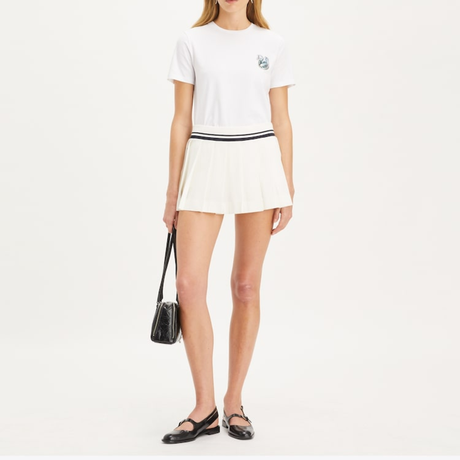 TORY BURCH Swan Logo Patch Tee – White