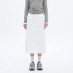 8 seconds Pigment Washing Long Skirt — White