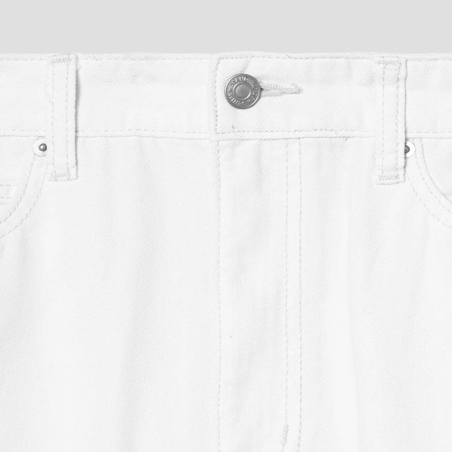 8 seconds Pigment Washing Long Skirt — White