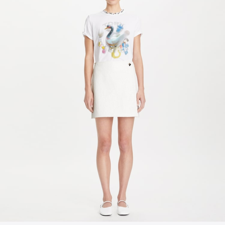 TORY BURCH Lucky Duck Cotton T-Shirt – White