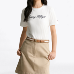 TOMMY HILFIGER [Official Headquarters] Crew Neck Embroidered Logo T-shirt