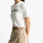 TOMMY HILFIGER [Official Headquarters] Crew Neck Embroidered Logo T-shirt