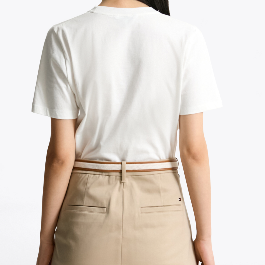 TOMMY HILFIGER [Official Headquarters] Crew Neck Embroidered Logo T-shirt