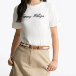 TOMMY HILFIGER [Official Headquarters] Crew Neck Embroidered Logo T-shirt