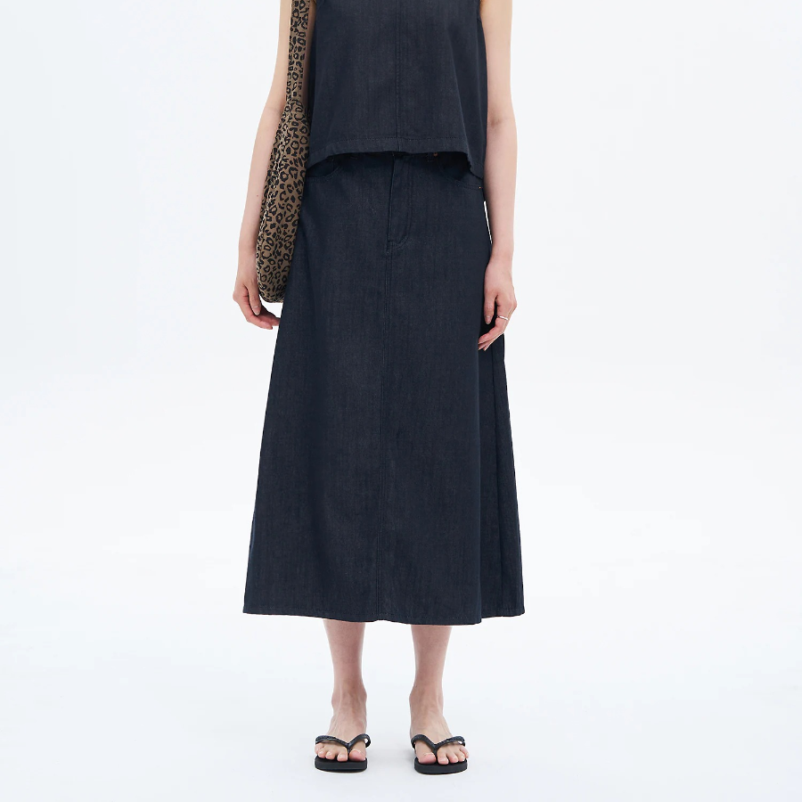 8 seconds Denim Long Skirt — Navy