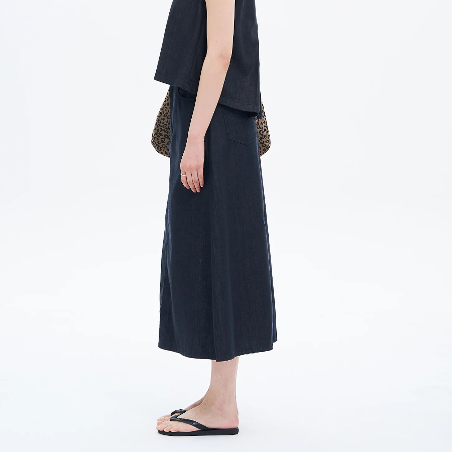 8 seconds Denim Long Skirt — Navy