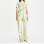 TORY BURCH Twisty Flower Classic T-Shirt – Green