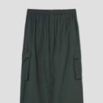 8 seconds Nylon Cotton Cargo Long Skirt — Dark Green