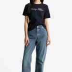 TOMMY HILFIGER [Official Headquarters] Crew Neck Embroidered Logo T-shirt