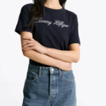 TOMMY HILFIGER [Official Headquarters] Crew Neck Embroidered Logo T-shirt